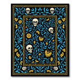 Gothic Skull Fossil Floral Area Rug