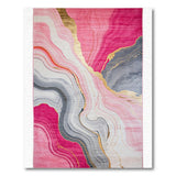 Pink Gold Vein Abstract Marble Area Rug