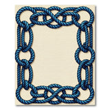Nautical Blue Rope Border Area Rug