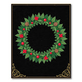 Festive Holly Wreath Area Rug with Berries