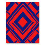 Bold Red Navy Geometric Diamond Area Rug