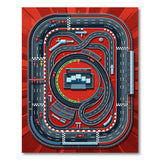 Red Racing Track Kids Area Rug