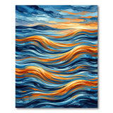 Sunset Ocean Waves Abstract Area Rug