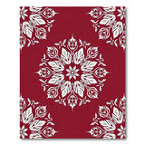 Rich Crimson Persian Floral Mandala Rug