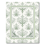 Elegant Green Floral Leaf Area Rug