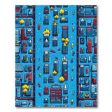 Vibrant Geometric City Street Area Rug