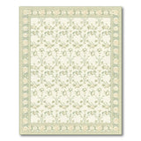 ODIKA Washable Sage Green Vintage Floral Rug - Non-Slip Low Pile Botanical Area Rug