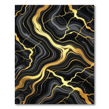 Kintsugi Gold Vein Black Marble Area Rug