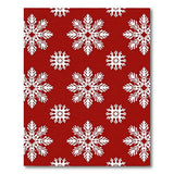 Geometric Modern Festive Red Snowflake Pattern Area Rug