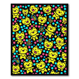 Playful Yellow Cartoon Cats Area Rug