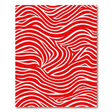 Geometric Modern Red Bold Red Wavy Stripe Area Rug