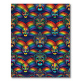 Multi-color and Patterns Vibrant Rainbow Mask Washable Area Rug