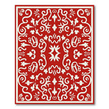 Opulent Red Persian Area Rug with White Florals