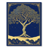 Golden Tree of Life Starry Night Area Rug