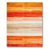 Geometric Modern Vibrant Orange Horizontal Stripe Area Rug