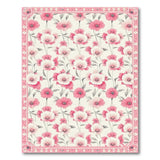 Soft Pink Poppy Floral Area Rug