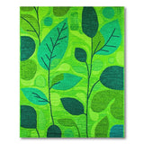 Vibrant Green Leaf Abstract Area Rug
