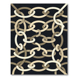 Beige Interlocking Chain Geometric Area Rug