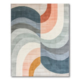 Modern Wavy Abstract Multi-Color Area Rug