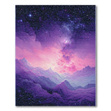 Purple Galaxy Mountains Area Rug