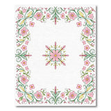 Pink Ornate Pink Floral Frame Area Rug