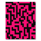 Pink Bold Pink Black Geometric Maze Area Rug