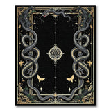 Mystical Black Serpent Mandala Gold Rug