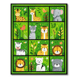 Cute Cartoon Jungle Animals Area Rug