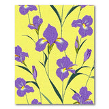 Purple Iris Floral Area Rug on Sunny Yellow