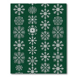 Green Snowflake Geometric Area Rug