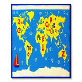 Retro Pixel World Map Rug with Periodic Elements
