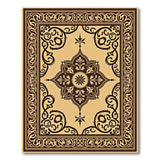 Ornate Beige Persian Medallion Area Rug