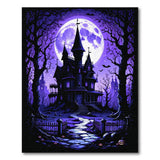 Purple Haunted House Area Rug