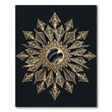 Black Gold Filigree Mandala Area Rug