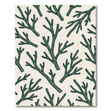Scattered Green Twig Branches Area Rug