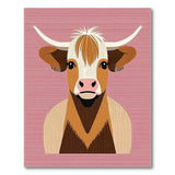 Whimsical Pink Highland Cow Area Rug