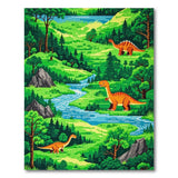 ODIKA Pixel Dinosaur World Washable Kids Area Rug - Non-Slip Low Pile Playroom Decor