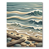 Ocean Waves Driftwood Blue Teal Coastal Rug