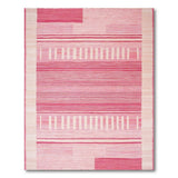 Modern Pink Striped Geometric Area Rug