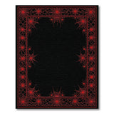 Gothic Red Spider Web Border Area Rug