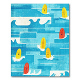Smiling Surfboards on Blue Waves Area Rug