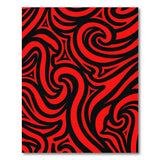 Bold Red Black Tribal Swirl Area Rug