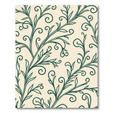 Vintage Swirling Green Vine Floral Area Rug