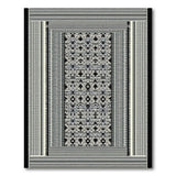 Intricate Black White Heritage Tribal Heritage Tribal Area Rug