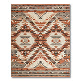Southwestern Geometric Area Rug in Rust and Tan