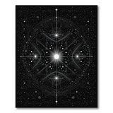 Celestial Geometric Black White Area Rug