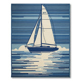 Coastal Sailboat Blue Area Rug