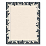Cream Rug with Black Greek Key Border
