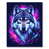 Cosmic Neon Wolf Area Rug