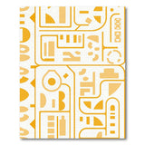 Geometric Modern Orange Vibrant Orange Geometric Modern Area Rug